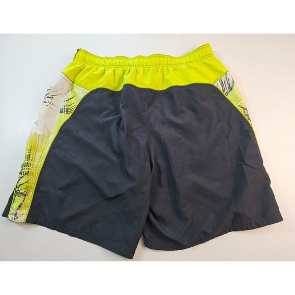 Nike xl swim trunks mesh brief lined black neon with pockets 90s y2k hybrid mens - Picture 2 of 7